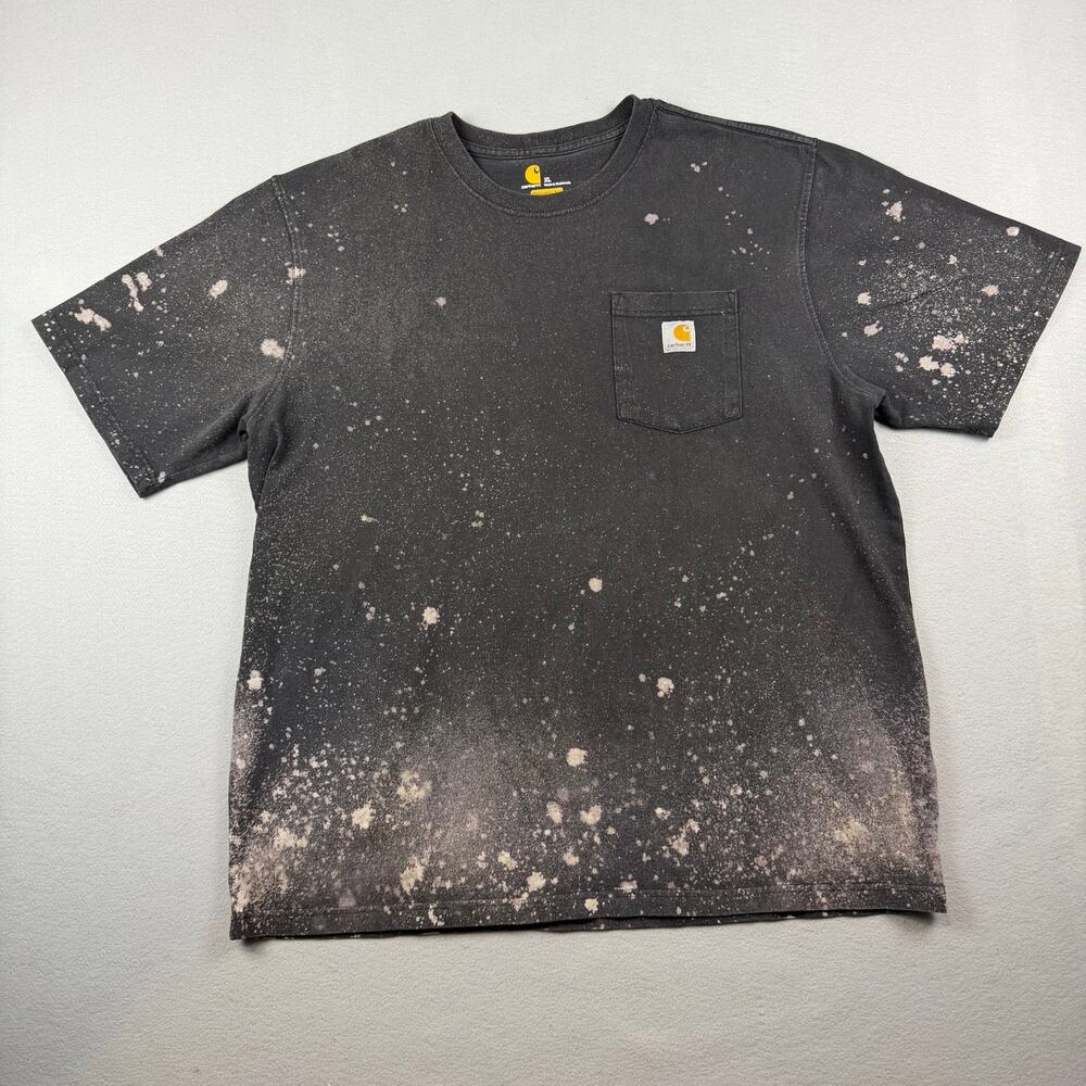 Carhartt Pocket Tee XL Bleach Splatter Original Fit Black
